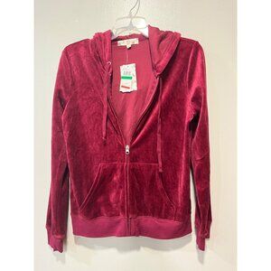 Hippie Rose Women's Coat Size Large Red Full Zip Hoodie NWT